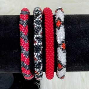 HAND CRAFTED in Nepal Beaded Bracelets (set of 4) #675